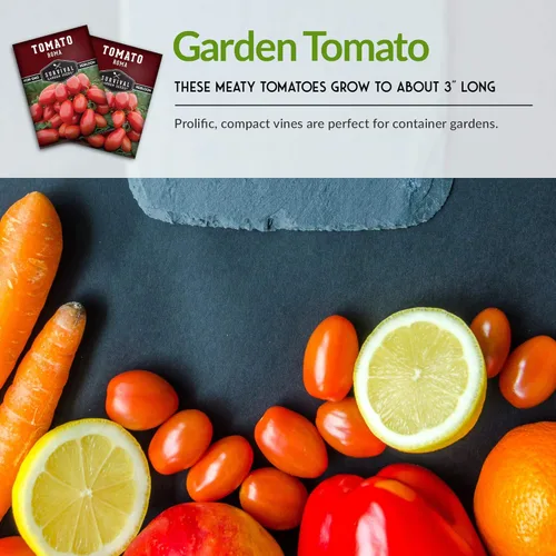 Miniatura 6 de Semillas de tomate Roma para plantar, variedad de pasta de reliquia determinada para salsa y enlatado, tomates italianos productivos, polinizados