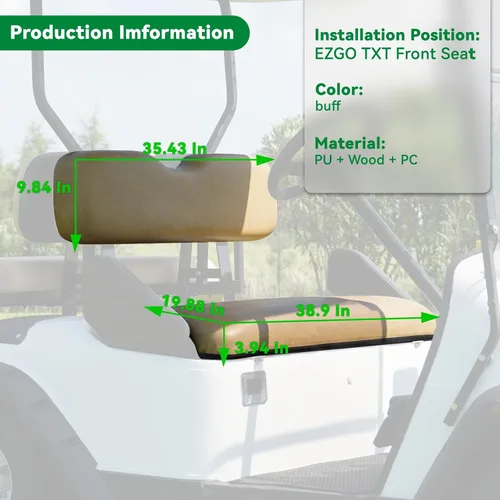 Miniatura 2 de Cojines de asiento delantero de repuesto para carrito de golf EZGO TXT 1994-2013 estilo de fábrica, 2 juegos que contienen respaldo y asiento