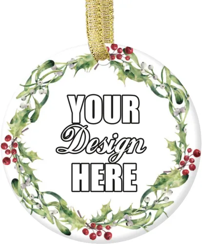 Adornos de Navidad personalizados, colgante de cerámica personalizado con foto, texto/imagen, adorno colgante personalizado para parejas, niños,