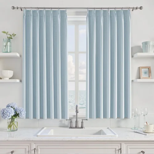 Miniatura 27 de UHITECH Cortinas opacas cortas de 35 pulgadas de largo, plisadas, opacas, para ventanas pequeñas, con aislamiento térmico, cortinas reductoras