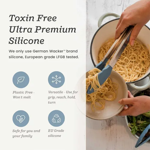 Miniatura 6 de Starpack 'Get a Grip' Pinzas de cocina de silicona para cocinar (2 piezas) – Pinzas para barbacoa resistentes al calor hasta 600 °F – Utensilios