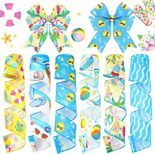 Miniatura 10 de 6 rollos de 30 yardas de cinta azul claro para baby shower, decoración de bienvenida para envolver regalos, caja de lazo, decoración de mesa