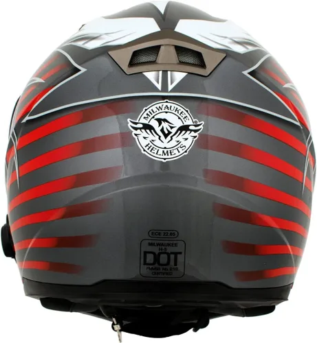 Miniatura 7 de Milwaukee Helmets H520 Casco de motocicleta de cara completa negro con intercomunicador, altavoz y micrófono integrados para hombres/mujeres