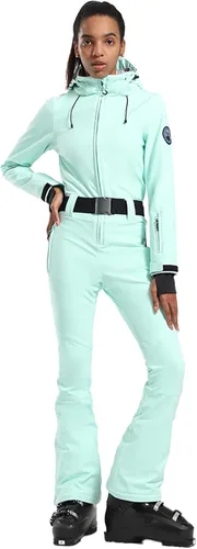 Miniatura 105 de GSOU SNOW Traje de esquí para mujer, traje de nieve delgado de una pieza, chaqueta de nieve, impermeable, resistente al viento, deportes al aire