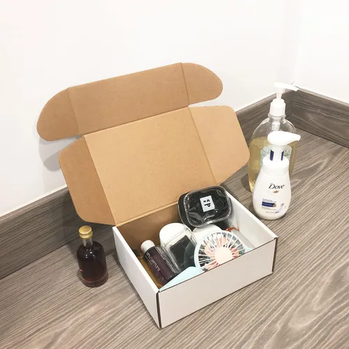 Miniatura 2 de Juego de 25 cajas de envío de 8 x 6 x 3 pulgadas, cajas de cartón corrugado blanco para enviar literatura, sobres para pequeñas empresas, regalos