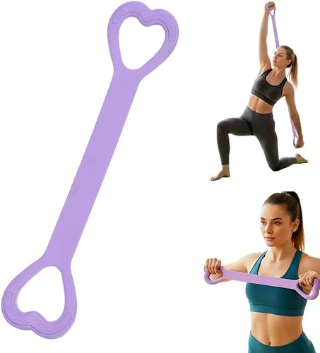 Miniatura 9 de Figura 8 bandas de resistencia para mujer, nueva banda de resistencia con asas para entrenamiento, cuerdas elásticas para entrenamiento de Rosa