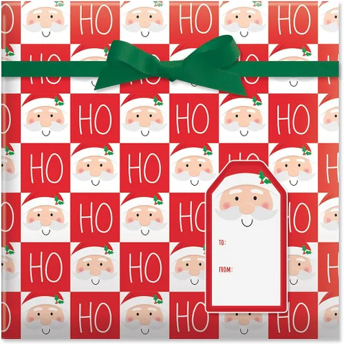 Miniatura 5 de Current - Papel para regalo de Navidad, en rollo, prémium, a cuadros y con Papá Noel, tamaño gigante, 23 pulgadas x 32 pies, 61 pies cuadrados