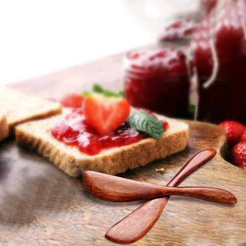 Miniatura 7 de Juego de 20 esparcidores de mantequilla de madera para queso de mermelada de maní (BK-01 (20 piezas)