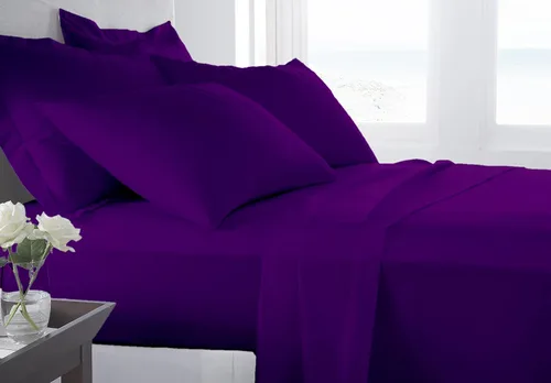 Miniatura 12 de Juego de ropa de cama de lujo de 4 piezas, 800 hilos, 100% algodón ultra suave, color negro, juego de ropa de cama transpirable de algodón de fibra