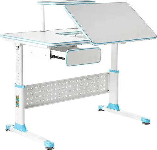 Miniatura 6 de ApexDesk Little Soleil DX 43 pulgadas de ancho, escritorio de estudio para niños con altura ajustable, con estante y cajón integrado