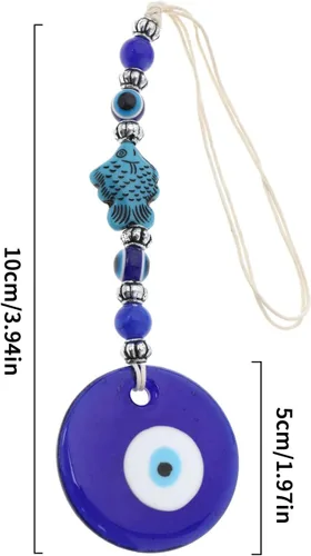 Miniatura 4 de 3 piezas de adorno colgante de ojo malvado azul hecho a mano con dije de la suerte colgante de pared accesorios para decoración interior de coche