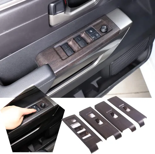Miniatura 9 de Cubierta protectora para panel de botón de elevación de ventana de puerta de automóvil compatible con Toyot@Tundra/Sequoia 2022-2024, cubierta