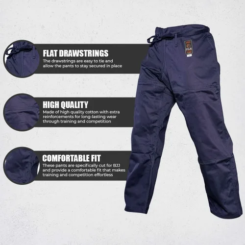 Miniatura 6 de FUJI BJJ Gi - Pantalones de algodón de alta calidad Jiu-Jitsu con cordones planos