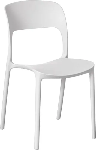 Miniatura 10 de Fabulaxe Silla de comedor moderna de plástico para exteriores con respaldo curvado abierto, juego de 2 unidades Juego de 2 rojo