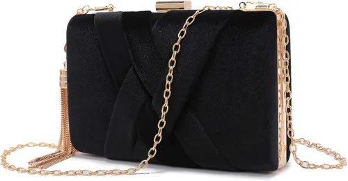 CARIEDO Bolso de noche para mujer, bolso de mano de tela de terciopelo para novia, para boda, baile de graduación, salida nocturna y fiesta