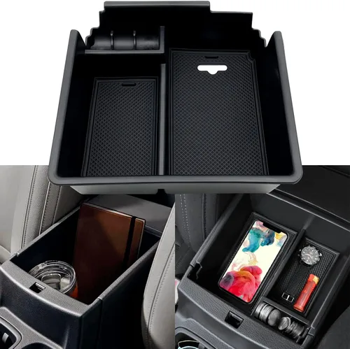 Compatible con Ford Ranger 2019 2020 2021 2022 2023 Accesorios Organizador de consola central, caja de almacenamiento interior, reposabrazos bandeja