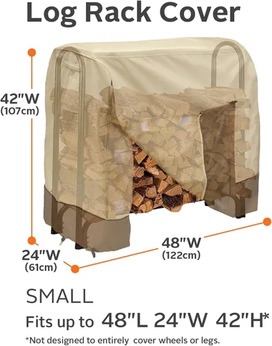 Miniatura 3 de Classic Accessories Veranda - Cubierta resistente al agua para estante de troncos de 4 pies, fundas para muebles de patio