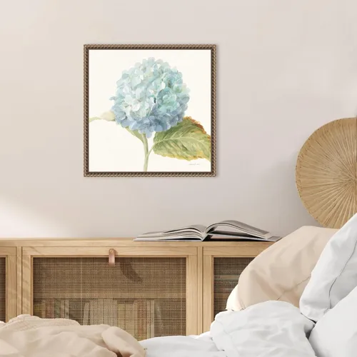 Miniatura 5 de Amanti Art Lienzo enmarcado para pared, 16 x 16 pulgadas, saco floral V cultivo de hortensia azul por Danhui Nai, lienzo enmarcado para pared, obras