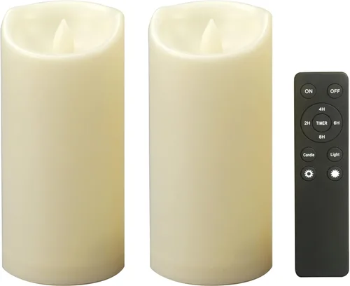 Miniatura 36 de CANDLE CHOICE Velas LED sin flama, impermeables, de pilas, para exteriores, con control remoto y temporizador, luz blanca parpadeante de resina