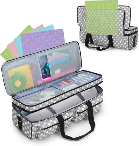 Miniatura 9 de Bolsa Luxja para transporte, de doble capa, compatible con máquinas y suministros de suajado Cricut Explore Air 2 y Maker