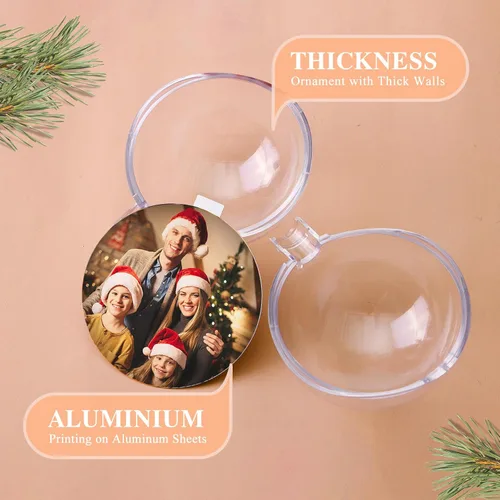 Miniatura 3 de Bemaystar Bolas de fotos personalizadas, adornos de Navidad personalizados, adornos de imagen de doble cara para árboles, decoración de Navidad