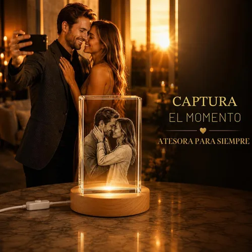 Miniatura 4 de Foto holográfica 3D personalizada grabada al aguafuerte dentro del cristal: cumpleaños, regalo de boda, conmemorativo, Día de la Madre, San