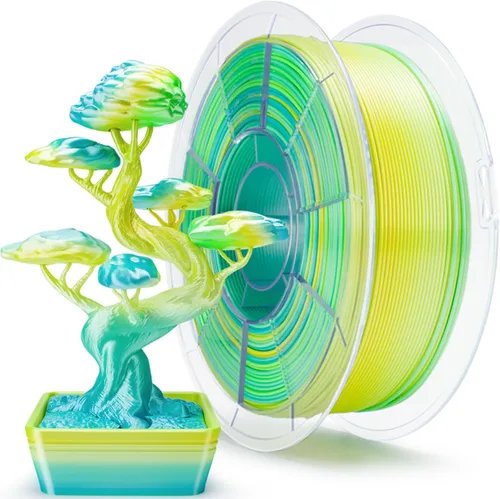 Miniatura 39 de ZIRO Filamento PLA, Filamento de Impresora 3D de Seda de Coextrusión de Triple Color 1.75mm, para Bolígrafo de Impresora 3D, Carrete PLA Multicolor