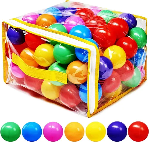 Miniatura 10 de Hovenlay Pelotas para hoyo de bolas, sin ftalatos, plástico a prueba de aplastamiento, 7 colores brillantes en juguetes reutilizables para niños