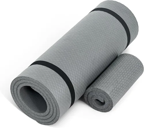 Miniatura 20 de CAP Barbell Colchoneta de yoga y ejercicio de alta densidad de 1/2 pulgada con correa Múltiples opciones Gris