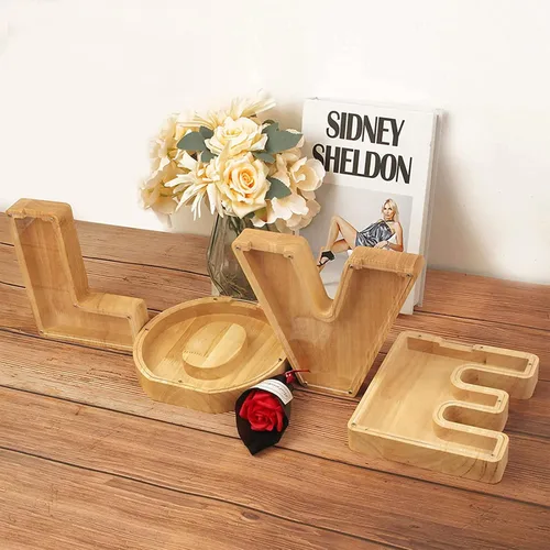 Miniatura 3 de iDIY Alcancía personalizada, caja de dinero para niños, preciosas letras iniciales del alfabeto, alcancías para niños y niñas, caja de dinero