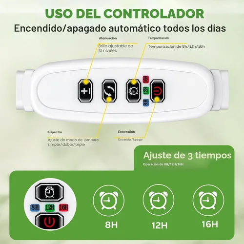 Miniatura 5 de Luces de crecimiento de espectro completo para plantas de interior de 15 a 62 pulgadas de altura ajustable de aleación de aluminio lámparas