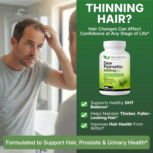 Miniatura 4 de Saw Palmetto cultivado en Estados Unidos Suplemento para la salud de la próstata de 180 cápsulas Crecimiento del cabello para hombres y mujeres