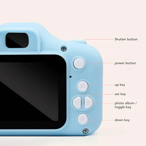 Miniatura 5 de Cámara para niños, cámara de video digital con pantalla de 2.0 pulgadas, carga USB, 400 mAh, portátil, juguete para niños y niñas, regalo