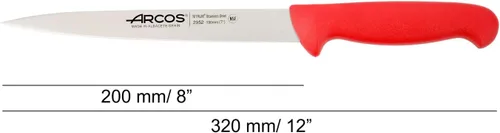 Miniatura 2 de Arcos Cuchillo de filete de acero inoxidable nitrum de 7 pulgadas. Mango ergonómico de polipropileno y hoja de 7.480 in. Cuchillo afilado para Rojo