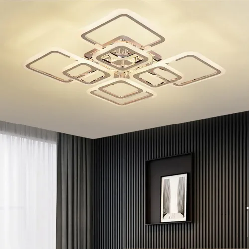 Miniatura 13 de Lámpara LED de techo regulable, 5 luces de techo de 23 pulgadas, montaje empotrado, lámpara de 80 W para sala de estar, dormitorio, cocina