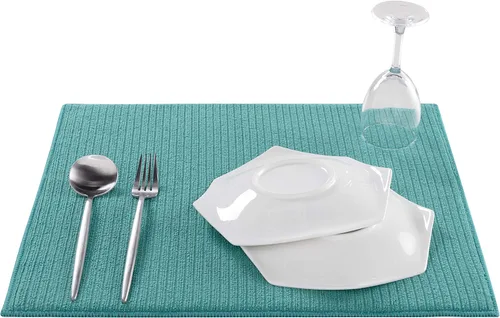 Miniatura 5 de Tapete de microfibra absorbente y reversible para secado de platos, para cocina, 18 x 24 pulgadas