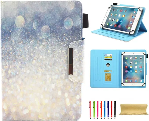 Miniatura 14 de Funda universal para tablet de 7 pulgadas, piel sintética [ranuras para tarjetas], cubierta magnética, para Samsung Galaxy Tab E/Tab A 7.0, Fire 7