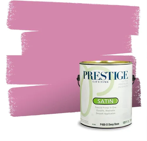 Miniatura 198 de Prestige Paints Pintura exterior e imprimación en uno, 1 galón, plano, coincidencia comparable de Valspar* Amber Rose*