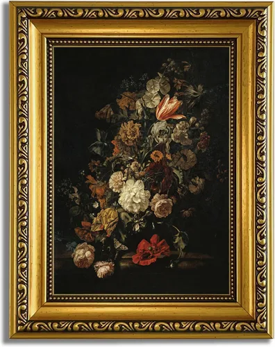 Miniatura 23 de YD&YZY Arte de pared de rana divertida para baño con marco dorado, lienzo de rana en el inodoro leyendo periódico, decoración de pared, pintura