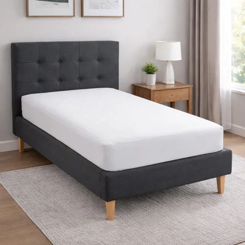 Miniatura 3 de DMI Protector de colchón impermeable individual – Ajustado, funda de colchón silenciosa, suave y transpirable, 39 x 75 x 8 pulgadas, color blanco