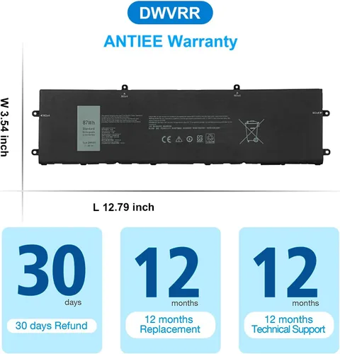 Miniatura 9 de DWVRR 87Wh - Batería de repuesto para laptop Dell Alienware x15 R1 R2 X17 R1 R2 Inspiron 16 7620 2 en 1, Alienware X15 R1 NAWX15R101 X17 RTX 3080