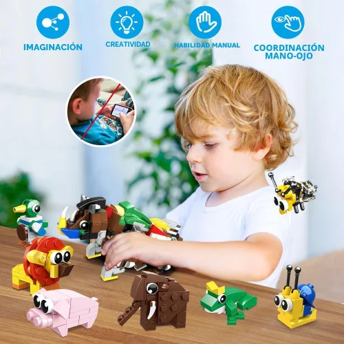 Miniatura 3 de HOGOKIDS 30 paquetes de recuerdos de fiesta para niños – 867 piezas de bloques de construcción de animales pequeños para premios de aula, rellenos
