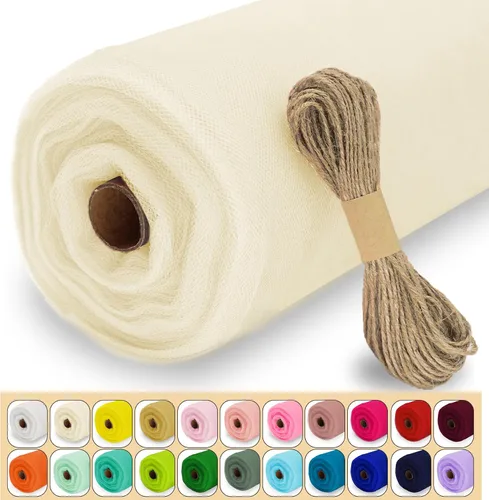 Miniatura 25 de Rollo de tela de tul, 54 pulgadas x 10 yardas (30 pies) de tul para decoración de boda, tutú de fiesta, telón de fondo, baby shower, faldas de mesa
