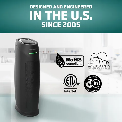 Miniatura 6 de GermGuardian Purificador de aire HEPA para el hogar, habitaciones grandes de hasta 743 pies cuadrados con filtro de aire HEPA PURE, monitor