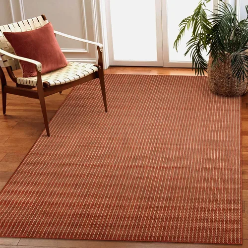 Miniatura 25 de Liora Manne Carmel - Alfombra tejida de perfil bajo de fácil cuidado para interiores y exteriores, color aguamarina, 6 pies 6 pulgadas x 9 pies 4