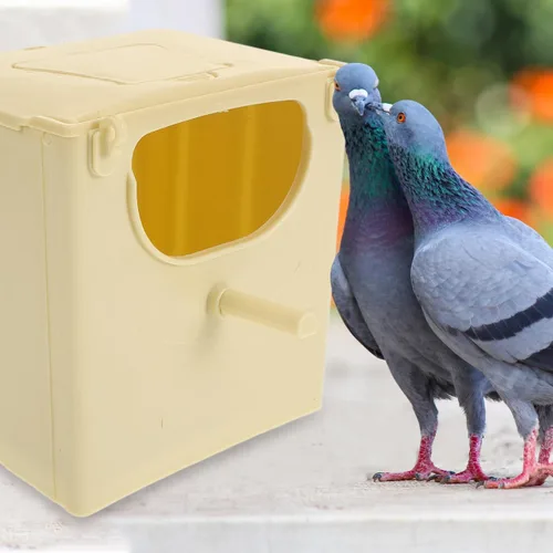 Miniatura 4 de Happyyami 3 unids de plástico aves anidación casa pájaro pinzón nido caja de cría montado al aire libre periquito nido caja de plástico colgante