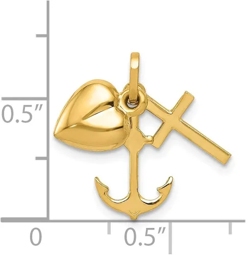 Miniatura 3 de Colgante con forma de cruz de oro amarillo de 14 quilates 0669 in x 0787 in
