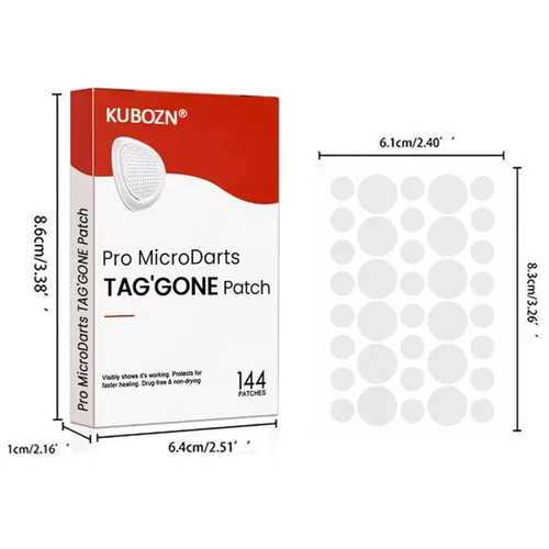 Miniatura 3 de KUBOZN Pro MicroDardos Patch, hidrocoloide con ácido salicílico, 144 unidades, cubierta invisible contra manchas (1 caja)
