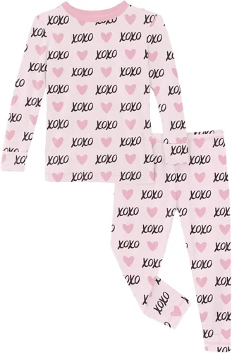 Miniatura 76 de KicKee Pants Conjunto de pijama de manga larga con estampado de piezas
