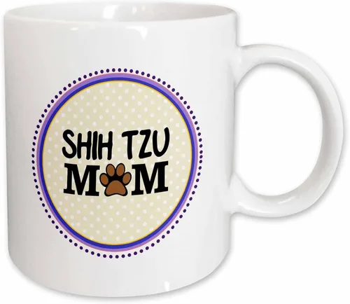 Miniatura 10 de 3dRose Shih Tzu Dog Mom - Taza de 11 onzas, color negro